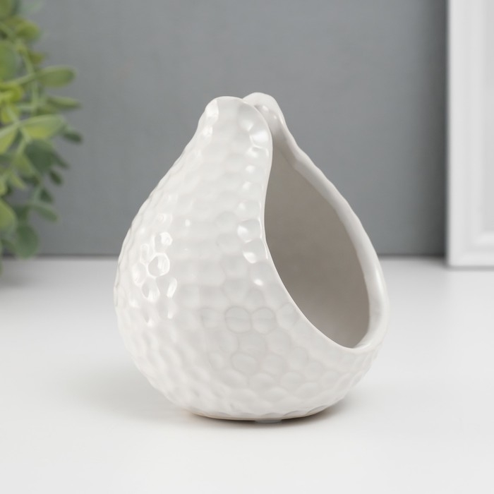 Подсвечник керамика на 1 свечу "Гранат" d=4,5 см белый 10х10х11,5 см