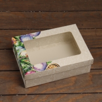 Новый год. Коробка подарочная новогодняя складная, крышка-дно, с окном "Новогоднее украшение" 24 х 17 х 8 см