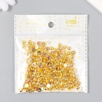 Декор для творчества пластик "Полужемчужина золотистая" набор 250 шт 0,5х0,5х0,3 см