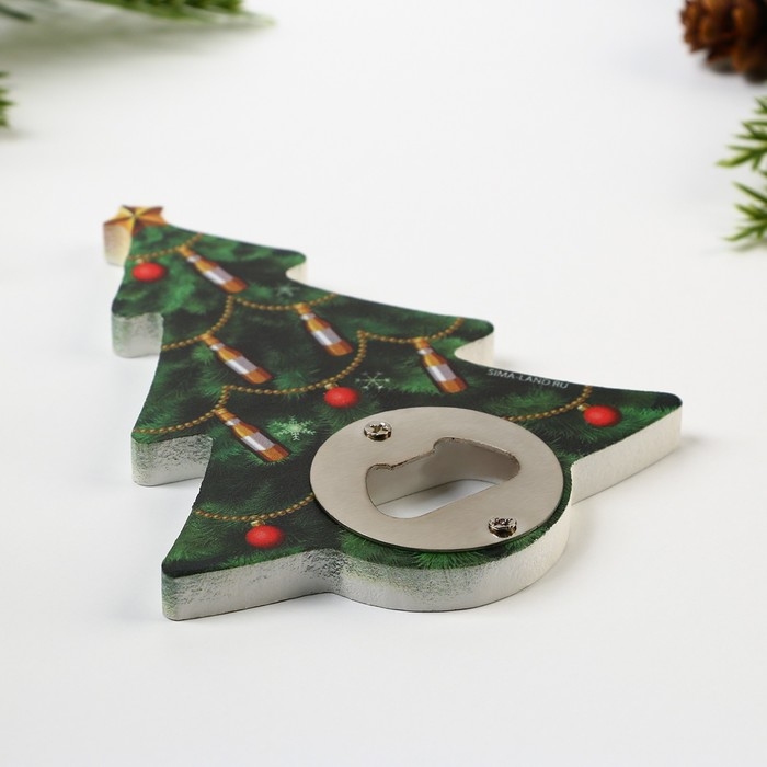 Открывашка для пива новогодняя Дорого внимание &laquo;Ёлка&raquo;, 10,3 х 13,2 см