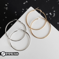 Серьги-кольца &laquo;Классика&raquo; d=5 см, цвет МИКС