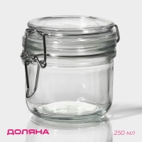 Банка стеклянная для сыпучих продуктов с бугельным замком &laquo;Галерея&raquo;, 250 мл, 10,5&times;8,5 см