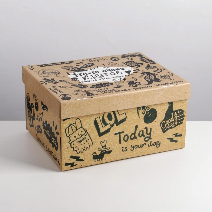 Коробка подарочная складная, упаковка, &laquo;Крафт&raquo;, 31 х 25.5 х 16 см