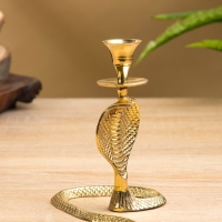 Подсвечник &laquo;Золотая кобра&raquo;, латунь, 8.5&times;11&times;12.5 см