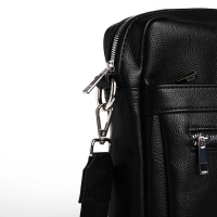 Сумка мужская через плечо TEXTURA, искусственная кожа, цвет чёрный