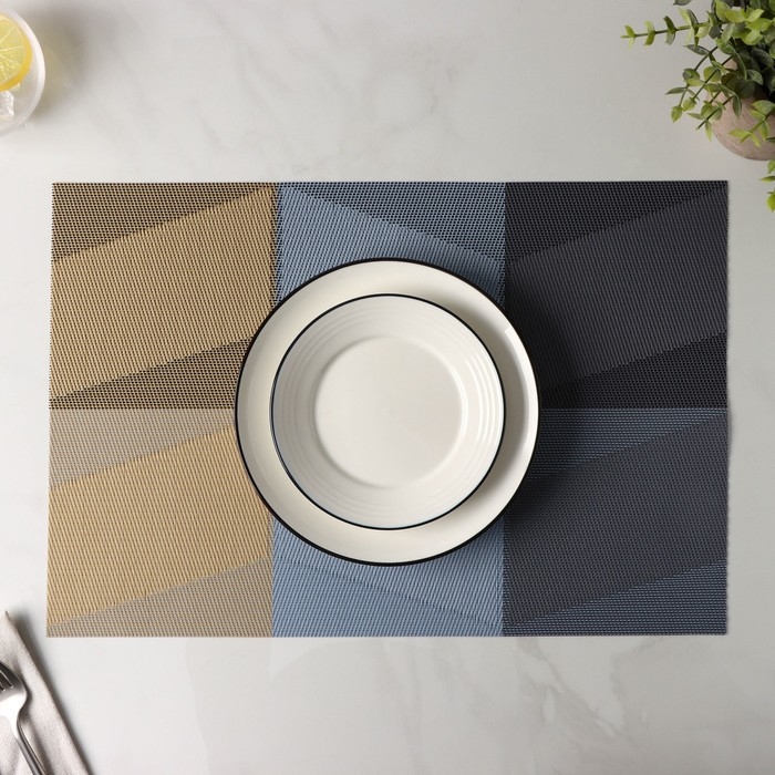 Салфетка сервировочная на стол &laquo;Пудра&raquo;, 45,5&times;30 см, цвет бежево-синий