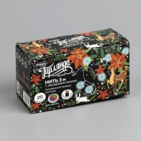 Гирлянда &laquo;Нить&raquo; 3 м с насадками &laquo;Ёжики&raquo;, IP20, прозрачная нить, 20 LED, батарейки AAх3 (нет в комплекте), свечение мульти