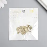 Металлический элемент, декоративная подвеска &laquo;Арт Узор. Разные половинки сердца&raquo;, стразы, золото, 1.8&times;2.5 см