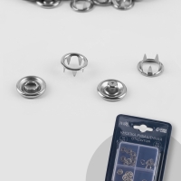Кнопки рубаш откр d9,5мм (наб 10шт цена за наб) нерж сталь серебряный блистер TR