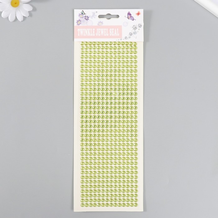 Полубусины самоклеющиеся d 6 мм, салатовый