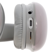 Наушники полноразмерные Mybit W-33, RGB подсветка, BT5.3, 800 мАч, Type-C, белые