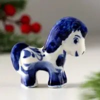 Сувенир Жеребенок, 6х6,5 см, гжель