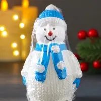 Свеча "Снеговик", голубой