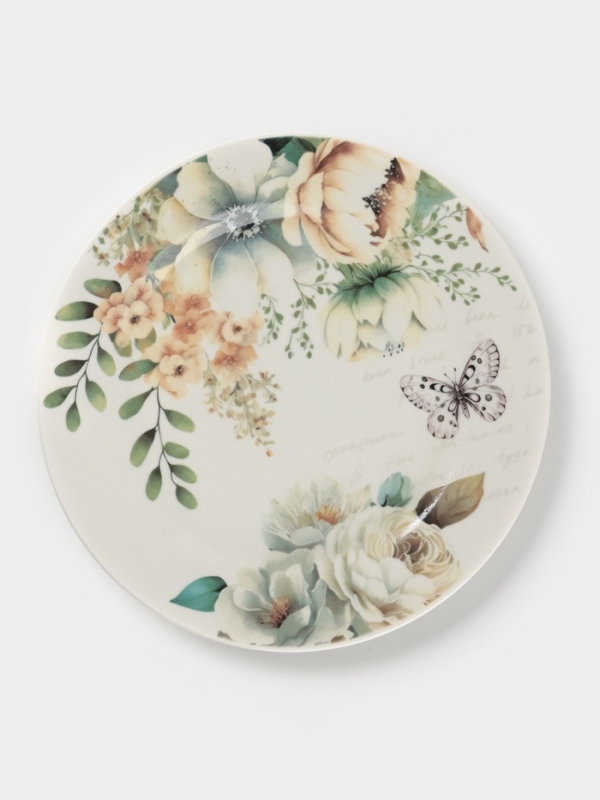 Тарелка десертная Доляна "Цветы" цвет белый  20,3х2 см