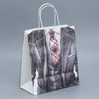 Пакет подарочный крафтовый, упаковка, &laquo;Самому лучшему&raquo;, 22 х 25 х 12 см