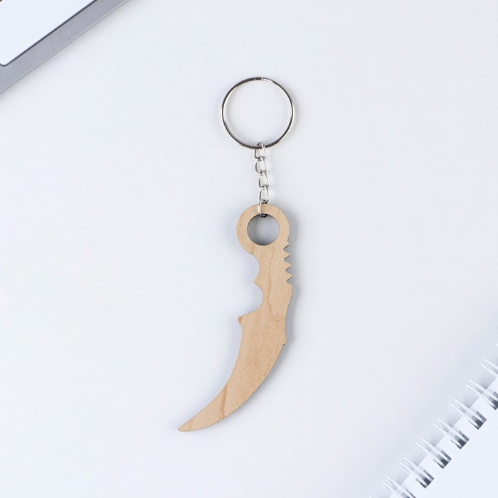 Брелок для ключей деревянный &laquo;Керамбит&raquo;, красный, 3 х 8 см