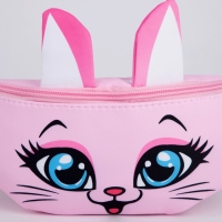 Сумка поясная детская для девочки "Кошечка", 31 х см, отдел на молнии, цвет красный