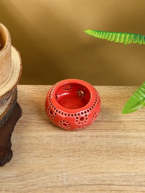 Подсвечник, 8.5&times;8.5&times;4 см, керамика, МИКС