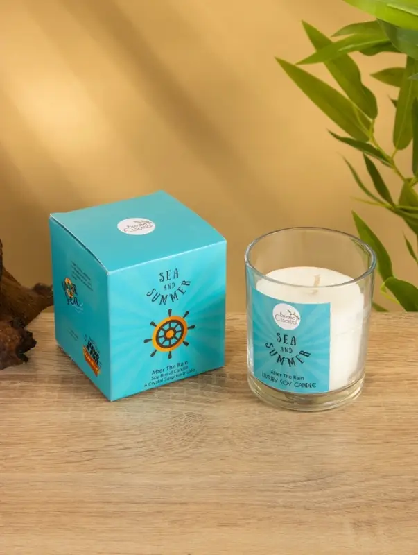 Свеча с кристаллом внутри Sea and Summer "After the rain" после дождя, 120 гр