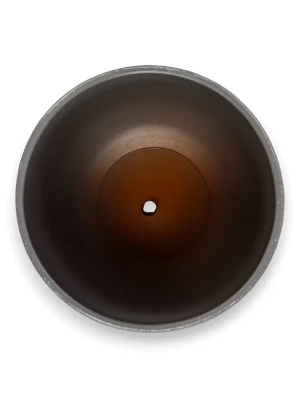 Горшок цветочный с поддоном 1,6 л, d15/h13 см серый керамика, "Перл" (М)