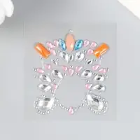 Наклейка пластик стразы "Украшение. Вспышка" МИКС 5,5х5,9 см