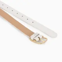 Ремень жен 05-01-01-01, Июнь2512, 3*0,3*110 см, без винта, пряж золото, 1 прокол, белый
