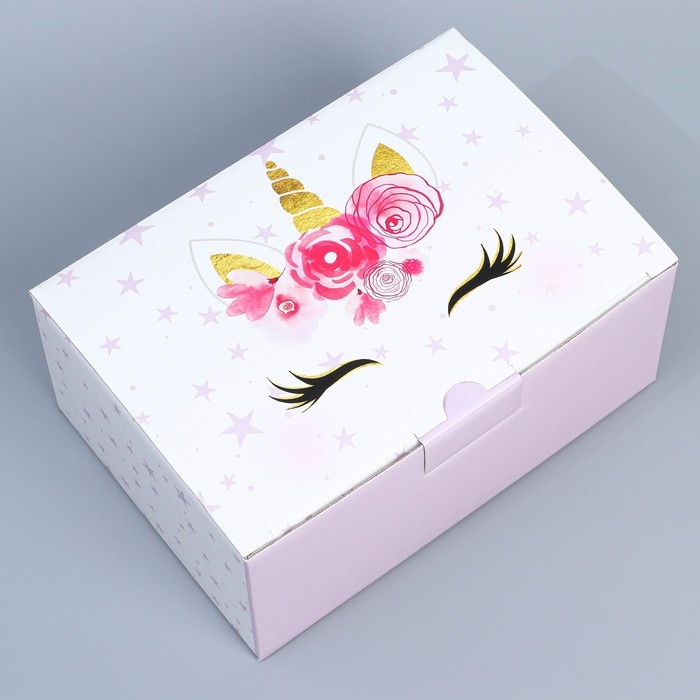 Коробка подарочная сборная, упаковка, &laquo;Единорог&raquo;, 22 х 15 х 10 см