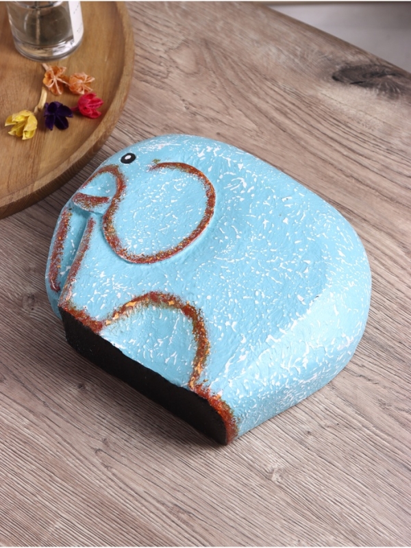 Сувенир "Слоник" дерево Албезия, 24х5х18 см, цв. голубой