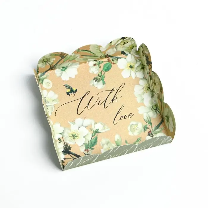 Коробка для печенья, кондитерская упаковка с пластиковой крышкой, &laquo;Пчёлка&raquo;, 10.5 х 10.5 х 3 см