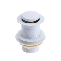 Донный клапан ZEIN engr, маленькая кнопка, без перелива, нержавеющая сталь, белый