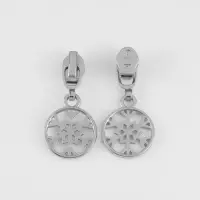 Бегунок для молнии &laquo;Спираль&raquo;, №3, &laquo;Снежинка&raquo;, 10 шт., цвет никель