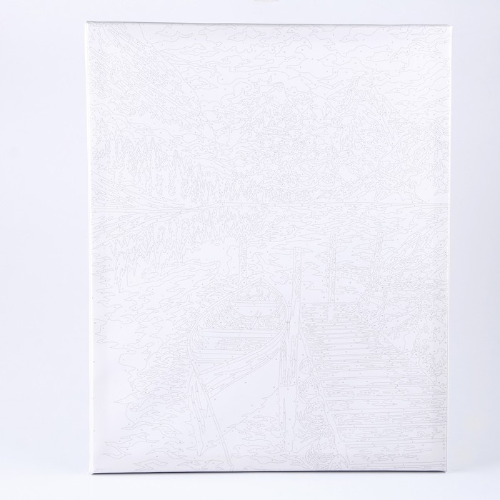 Картина по номерам на холсте с подрамником "Зимнее озеро" 40*50 см