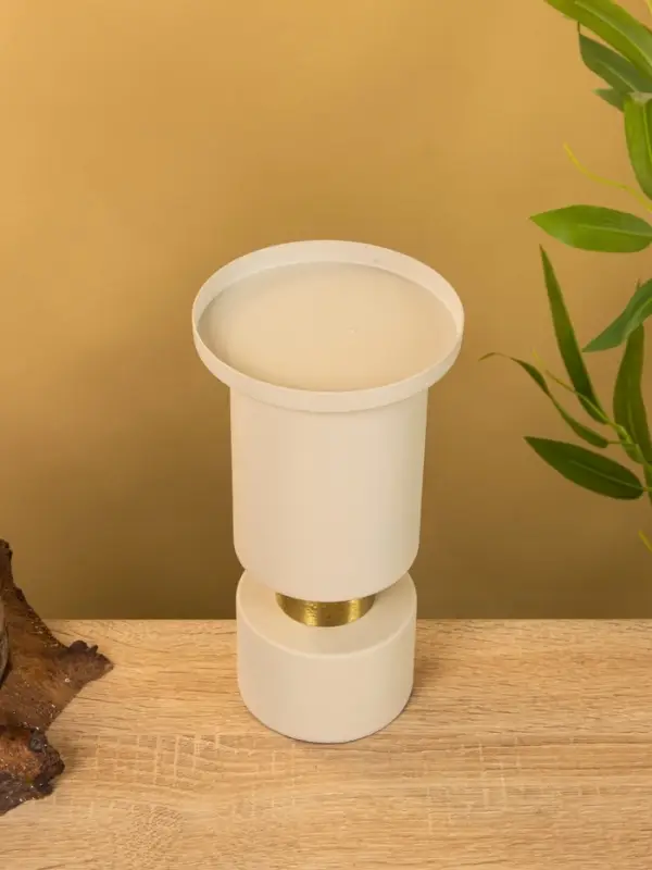 Подсвечник на 1 свечу текстурный "Фисташковый" 10,5х10,5х19 см