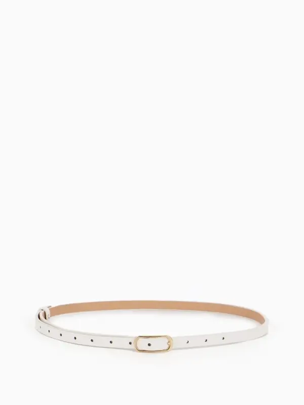 Ремень жен 02-01-01-01, Июнь2515 1,5*0,3*110 см, без винта, пряж золото, 1 прокол, белый