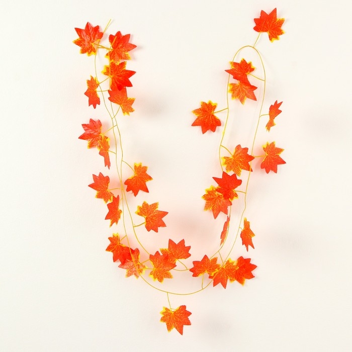Декор &laquo;Гирлянда из листьев&raquo; длина: 2,4 м, ширина: 17 см, цвет красно-жёлтый