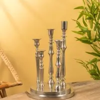 Подсвечник на 5 свечей "Изобилие" алюминий 41 см