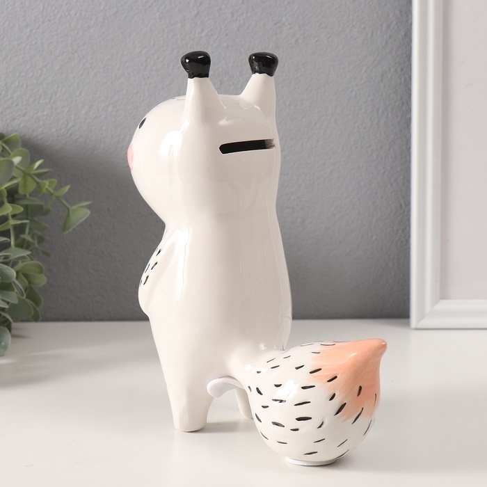 Копилка керамика "Белая белочка" 17,2х7,8х19,5 см