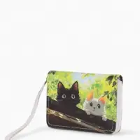 Кошелек дет 07-01-01 Июнь2533 кот, 12*1,5*9 см, 2 отд+отд/молн, д/карт, зеленый