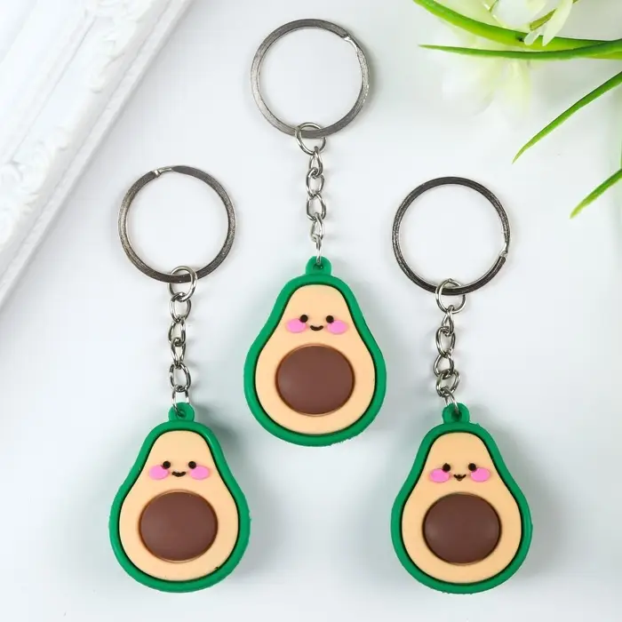 Брелок для ключей на кольце &laquo;Авокадо&raquo;, резина, 4.4&times;3.2&times;1.5 см