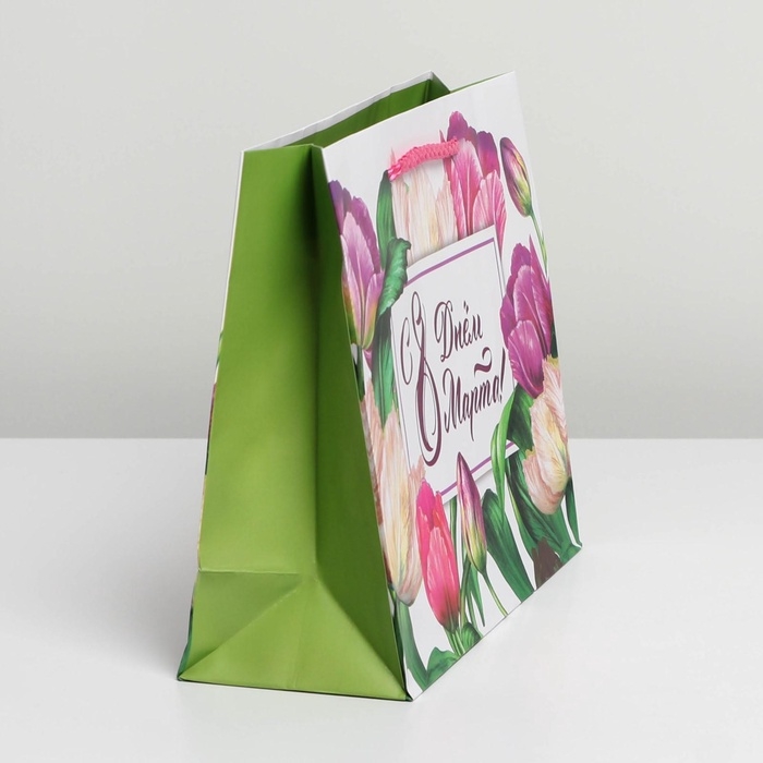 Пакет подарочный ламинированный горизонтальный, упаковка, &laquo;С днём 8 марта&raquo;, MS 18 х 23 х 8 см