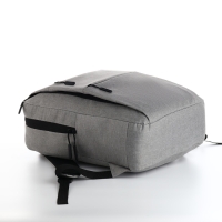 Рюкзак мужской на молнии, 4 наружных кармана, с USB, цвет серый