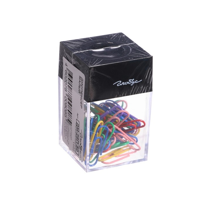 Диспенсер для скрепок GLOBUS, магнитный (скрепки цветные: 50 шт., 28 мм)