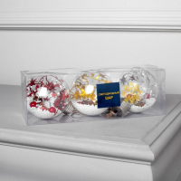 Набор ёлочных шаров &laquo;Мишура звёзды&raquo; 3 шт., батарейки, 5 LED, свечение белое