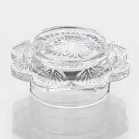 Икорница с крышкой "Цветок" 9х9х8,5 см, прозрачный