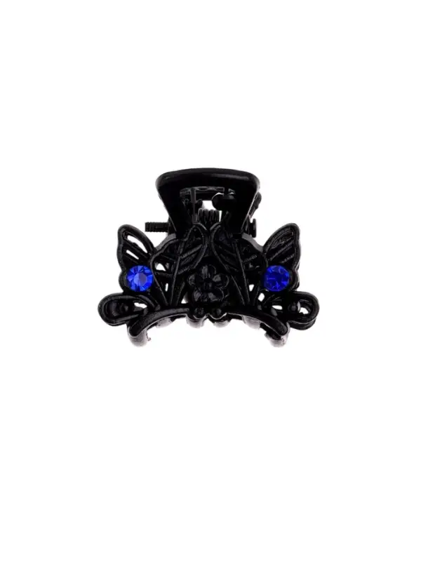 Крабик для волос &laquo;Чёрный с камешками&raquo;, 2.5 см, чёрный