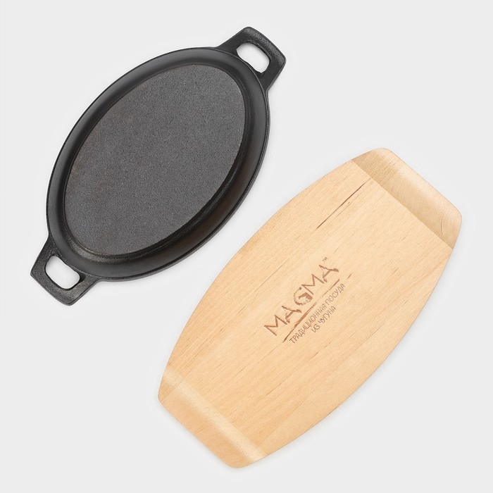 Сковорода чугунная Magma &laquo;Далат&raquo;, 18&times;12&times;3 см, индукция, цвет чёрный