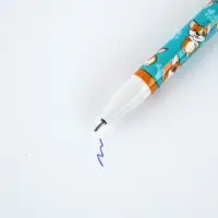 Ручка пластик пиши-стирай с колпачком "Корги", синяя паста, гелевая 0,5 мм