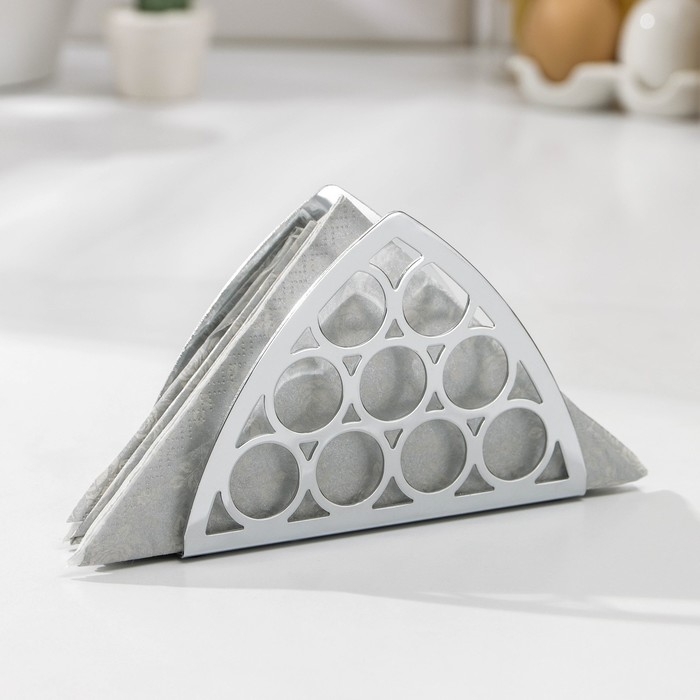 Салфетница Доляна &laquo;Лотос&raquo;, 13&times;4&times;9 см, серебряная