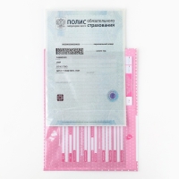 Папка для медицинского полиса "Мишка" для девочки, 17,5 х 11,3 см