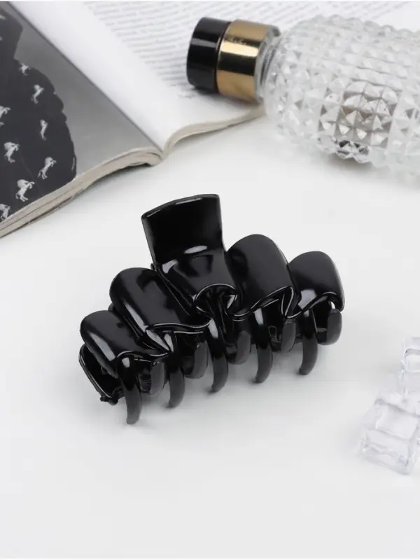 Крабик для волос &laquo;Чёрный&raquo;, пирамида, 8 см, чёрный